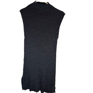 Cupio Black Sleeveless Knit Sweater Tunic or Mini Dress
